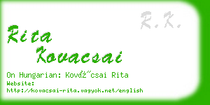 rita kovacsai business card